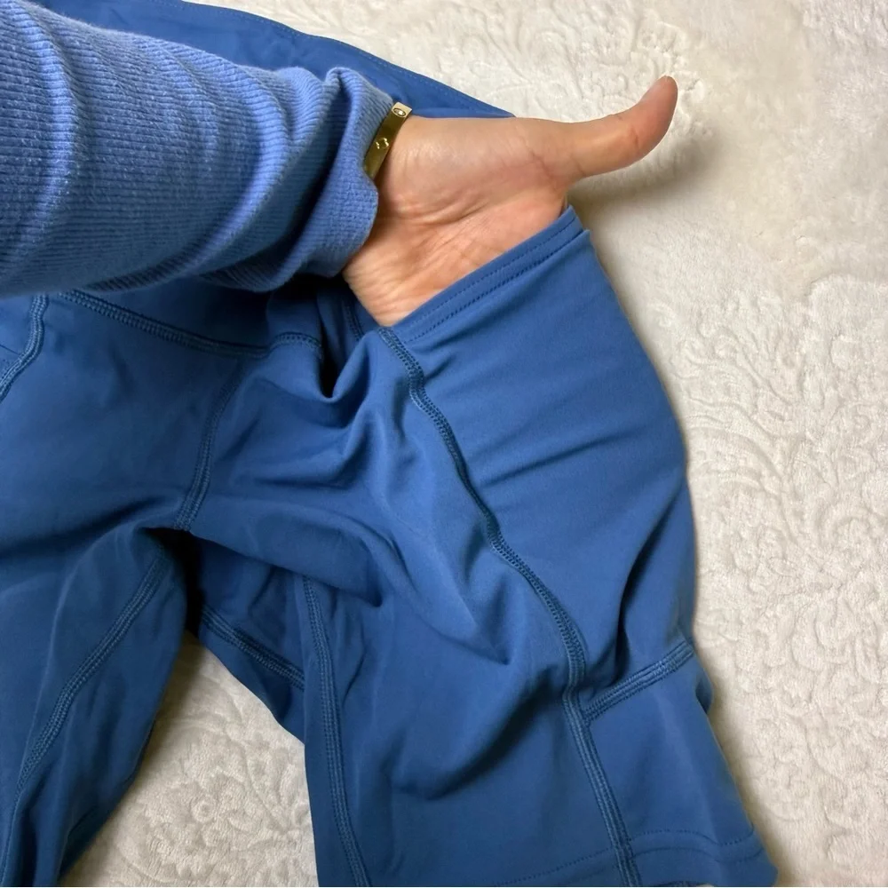 Patagonia Deep Blue Women's High-Rise Bike Shorts with Side Pockets - Picture 7 of 7